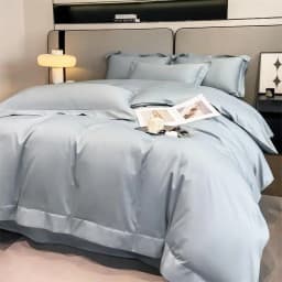 Premium Quality Duvet Cover Set 1000TC Egyptian Cotton Solid Plain Double Twin 4pcs Bedding set 1Flat/Fitted Sheet 2Pillow shams