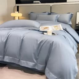 Premium Quality Duvet Cover Set 1000TC Egyptian Cotton Solid Plain Double Twin 4pcs Bedding set 1Flat/Fitted Sheet 2Pillow shams