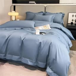 Premium Quality Duvet Cover Set 1000TC Egyptian Cotton Solid Plain Double Twin 4pcs Bedding set 1Flat/Fitted Sheet 2Pillow shams