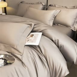 Premium Quality Duvet Cover Set 1000TC Egyptian Cotton Solid Plain Double Twin 4pcs Bedding set 1Flat/Fitted Sheet 2Pillow shams