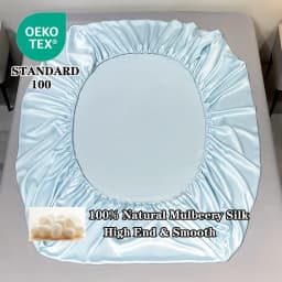 Natural 100% Mulberry Silk Fitted Sheet Luxury Mattress Cover Single Double King Queen Size High End Bed Cover Customized Size