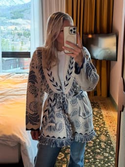 Knitted Jacquard Tassels Patchwork Cardigans Women Sweaters Long Sleeve V-neck Thicken Vacation Sweater 2025 Autumn Coats Tops
