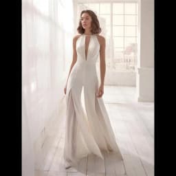 Sexy Deep V-neck Jumpsuits Women Sleeveless Halter Neck Backless Lace Hollow Out Wide Legs Slit Flared Jumpsuit Elegant Fashions