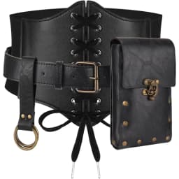 5pcs/4pcs Medieval Renaissance Costume Set Wallet/Belt/Pouch/Keychain Corset PU Leather Belt Wallet Hiking Steunk Viking Cosp