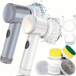 Electric Spin Scrubber Cordless Spin Scrubber with 5 Replaceable Brush Heads Electric Cleaning Brush Cleaning Tools