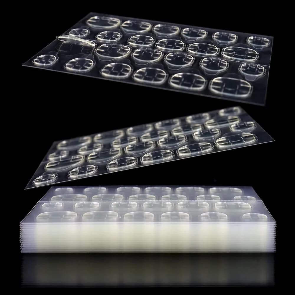 288pcs (12 Sheets) Double Side Glue Nail Sticker for Press on Nail Adhesive Tabs Waterproof Breathable Glue Tabs Transparent
