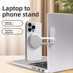 Magnetic Laptop Phone Holder Computer Monitor Side Cell Phone Foldable Display Expansion Phone Stand for Xiaomi iPhone Samsung