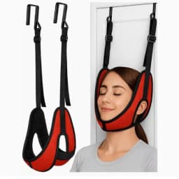 Upgraded Door‑Hanging Cervical Brace, Max 300 lbs Load, Thickened Neck Support & Fix Strap, Breathable Cervical Traction Tool