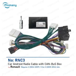 For Renault Clio 3 Megane 2 Install Aftermarket Car Stereo Radio Cable Power Wire Harness Socket Adapter CAN Bus Decoder RNC3