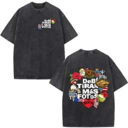 Rapper Bad Bunny Washed Vintage T-shirt Debi Tirar Mas Fotos DTMF World Tour 2026 T Shirts Men Women Fashion Hip Hop T-shirts