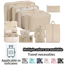 Travel Storage Bags Set 7/8/9/10-Piece Digital Toiletries Organizer Suitcase Packing Cubes for Clothes Shoes Clothes Tidy Pouch