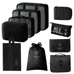 Travel Storage Bags Set 7/8/9/10-Piece Digital Toiletries Organizer Suitcase Packing Cubes for Clothes Shoes Clothes Tidy Pouch