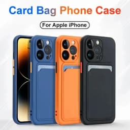 Candy Color Card Slot Wallet Pocket Silicone Case For iPhone 17 Air 16e 16 15 14 Pro Max Plus Soft Silicone Phone Cover