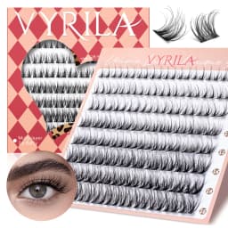 VYRILA Lashes Cluster D Curl DIY Lash Extension 3D Wispy Individual Lashes D Curl Eyelash Clusters 8-16mm Individual Lashes