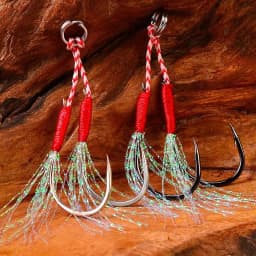 10PCS/Lot Cast Jig Assist Hook High Carbon Steel Angle Barbed Thread Feather Lure Fishing Tackle Slow Jigging Sea Pesca Fishhook