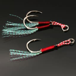 10PCS/Lot Cast Jig Assist Hook High Carbon Steel Angle Barbed Thread Feather Lure Fishing Tackle Slow Jigging Sea Pesca Fishhook