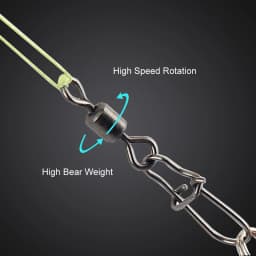50pc/box Stainless Steel Fishing Connector Pin 4# 6# 8#10#12# Bearing Rolling Swivel with Snap Fishhook Lure Accessories
