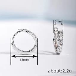 Huitan Trendy Women's Hoop Earrings Dainty Dazzling Cubic Zirconia Silver Color Crystal Circle Earrings Exquisite Female Jewelry