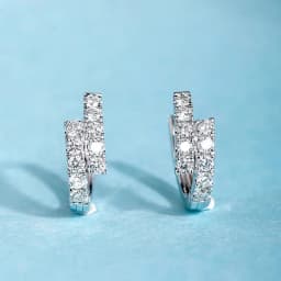 Huitan Trendy Women's Hoop Earrings Dainty Dazzling Cubic Zirconia Silver Color Crystal Circle Earrings Exquisite Female Jewelry