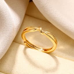 Stainless Steel Knot Rings For Women Girls Gold Color Star Finger Ring Vintage Simply Jewelry Gift Anillos Bague Femme