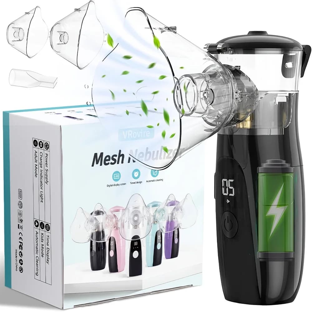 Mesh Nebulizer Portable Inhaler Machine Smart Timer Silent Atomizer for Kids Adult Rechargeable Home Medical Respiratory Care