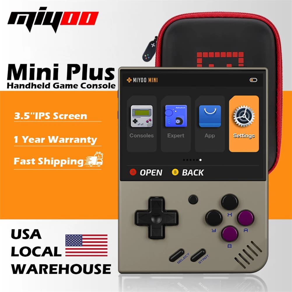 Miyoo Mini Plus Retro Handheld Game Console Classic Players Emulator IPS Screen with WiFi & RTC Portable Case Mini+ Video Games Consoles Simulator Pocket Gift For Leisure Time