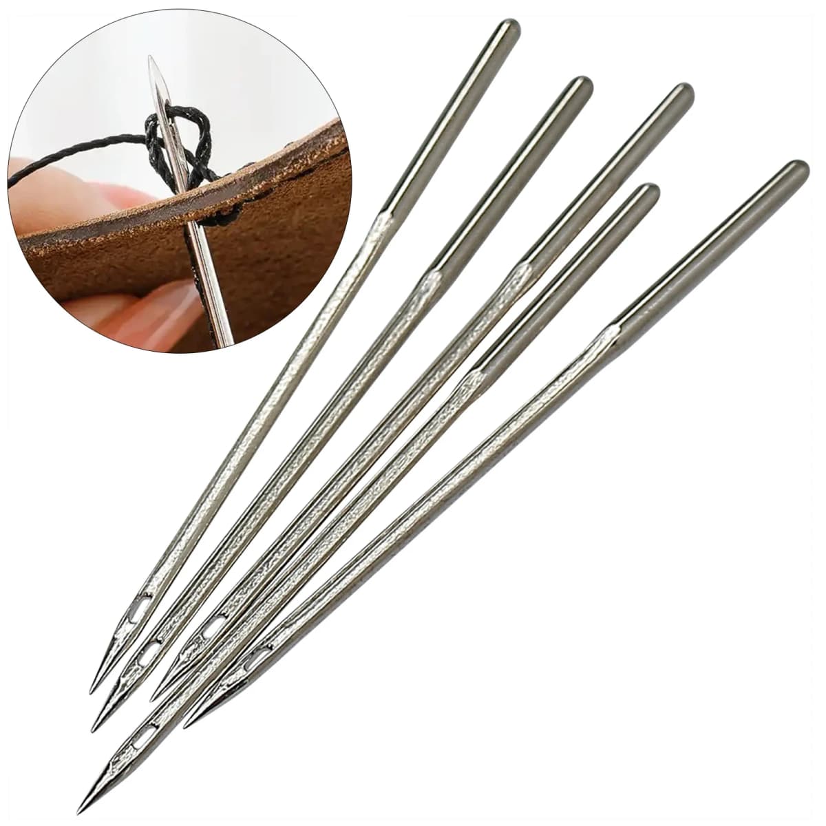 5Pcs DIY Handmad Leather Sewing Awl Hole Needle for Sewing or Repairing Leather Shoes Canvas Tent Shoes Repairing Tools