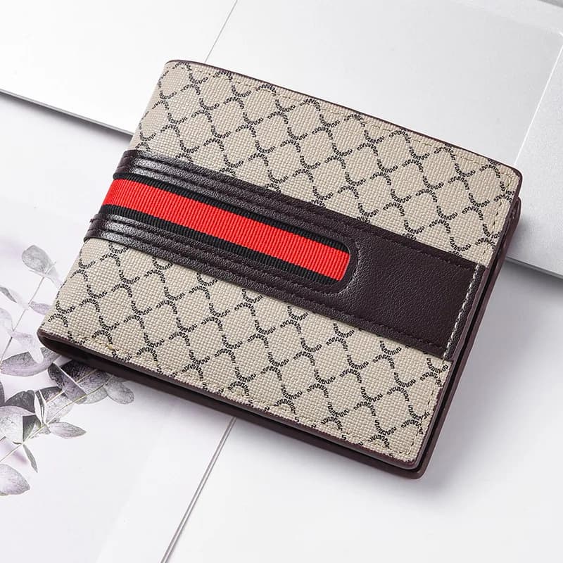New Style Multi Card Slot Leather Wallet for Men Hand Woven Fashion Simple Ultra Thin Coin Purse