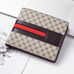 New Style Multi Card Slot Leather Wallet for Men Hand Woven Fashion Simple Ultra Thin Coin Purse