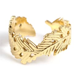 Fashion Stainless Steel Open Rings For Men Women Jewelry Classic Gold Color Link Chain Adjustable Ring Gift (US size 8.5) 18.5mm