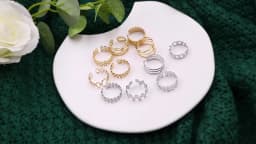Fashion Stainless Steel Open Rings For Men Women Jewelry Classic Gold Color Link Chain Adjustable Ring Gift (US size 8.5) 18.5mm