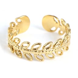 Fashion Stainless Steel Open Rings For Men Women Jewelry Classic Gold Color Link Chain Adjustable Ring Gift (US size 8.5) 18.5mm