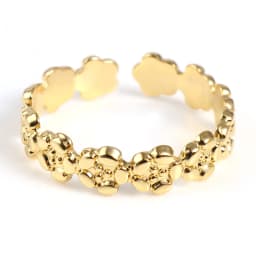 Fashion Stainless Steel Open Rings For Men Women Jewelry Classic Gold Color Link Chain Adjustable Ring Gift (US size 8.5) 18.5mm