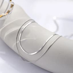 316L Stainless Steel Fashion Simple Snake Chain Collarbone Necklace Women's Retro Silver Colour Chain Short Necklace Fashion Jew
