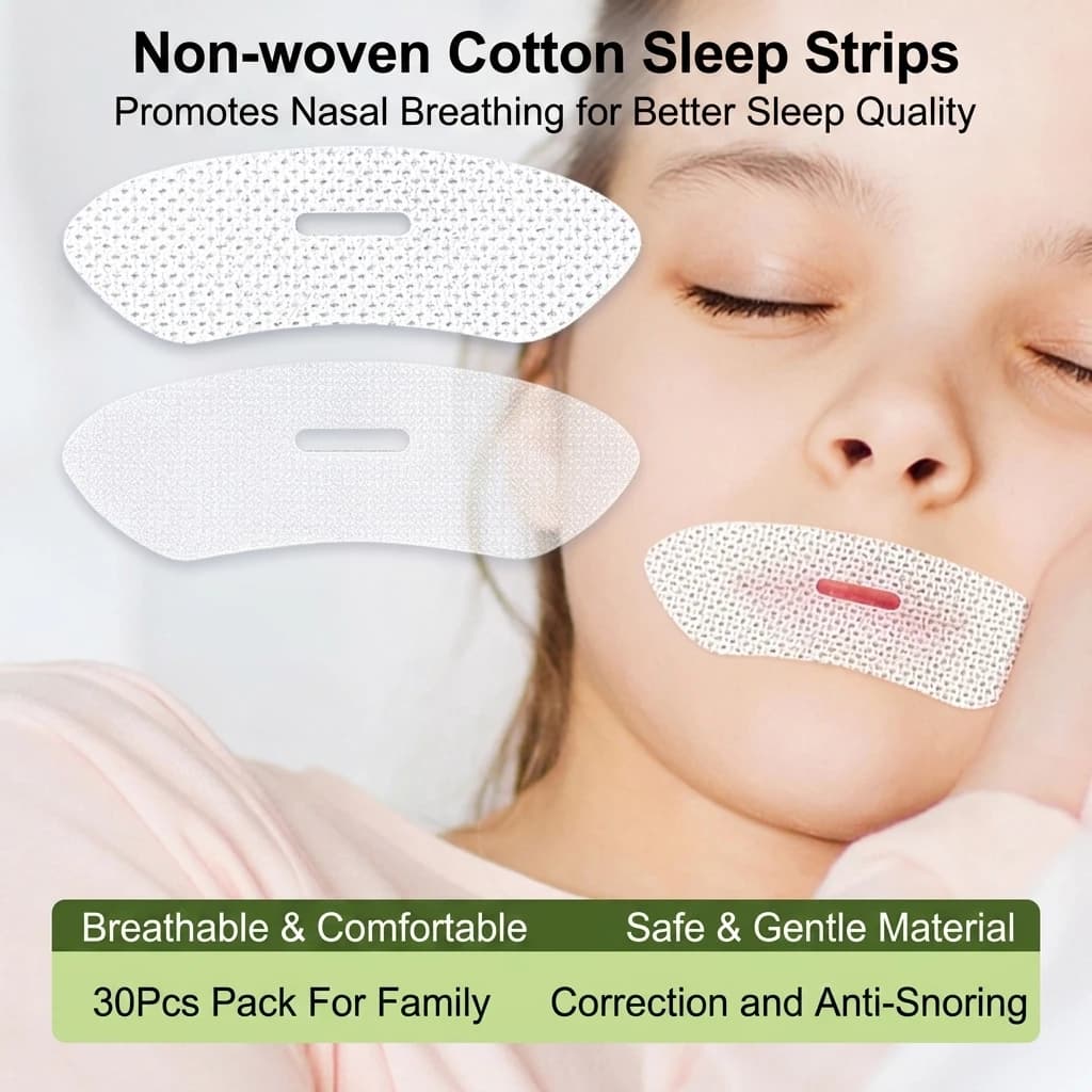 Anti Snoring Mouth Tape Natural Sleeping Adhesive Breathable Lip Strips Closed Mouth Support Night Sleep Mouth Guard for Kids