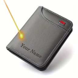 Personalized Men Wallet Custom Engraved Name Text Wallets for Men PU Leather Bifold Unique Birthday/Anniversary Personaliz Gift