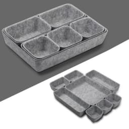 Drawer Felt Storage Box Soft Desk Drawer Organizer For Office Living Room Bedroom Dressing Table 8pcs Desktop Makeup Storage Hom