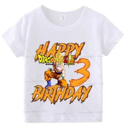 Dragon Ball Boy Number T Shirt Baby Birthday Clothes Anime Cartoon Children Cotton T Shirt Summer T Shirt Short Sleeve Tees Tops