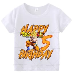 Dragon Ball Boy Number T Shirt Baby Birthday Clothes Anime Cartoon Children Cotton T Shirt Summer T Shirt Short Sleeve Tees Tops