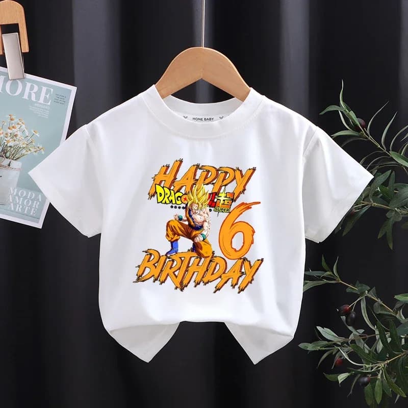 Dragon Ball Boy Number T Shirt Baby Birthday Clothes Anime Cartoon Children Cotton T Shirt Summer T Shirt Short Sleeve Tees Tops