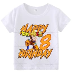 Dragon Ball Boy Number T Shirt Baby Birthday Clothes Anime Cartoon Children Cotton T Shirt Summer T Shirt Short Sleeve Tees Tops
