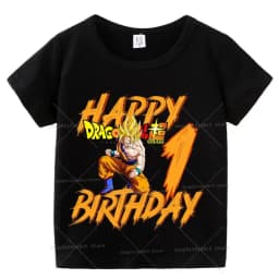 Dragon Ball Boy Number T Shirt Baby Birthday Clothes Anime Cartoon Children Cotton T Shirt Summer T Shirt Short Sleeve Tees Tops