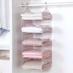 Foldable Hanging Closet Organisers Pajamas Coats Sweaters Sturdy Durable  Towels Layered Storage Basket , 2/3/4/5 Tier