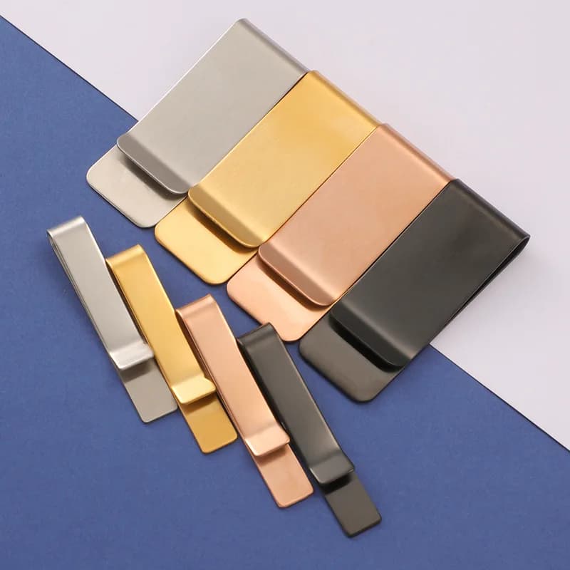 5Pcs/Lot Stainless Steel Mirror Polish Tie Clip Brushed Money Clip Cash Clamp Portable Party Business Simple DIY Accessories