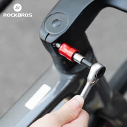 ROCKBROS Bike Repair Tools Multifunctional Ratchet Wrench Set Compact Folding Combination Aluminum Bicycle Ratchet Tool Set