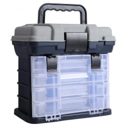 Zoe Fishing Tackle Box Kit with Fishing Pliers 4-Tier Multi-Functional Fishing Handheld Storage Box Adjustable Dividers Portable Fishing Tackle Lure Tool Box Arts Crafts