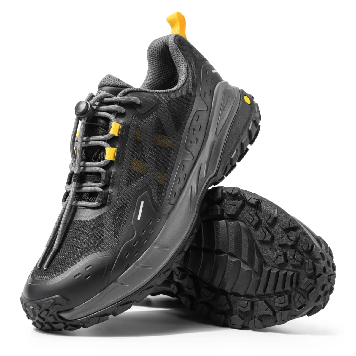 FitVille Men's Wide Waterproof Hiking Shoes, Slip-Resistant Non-slip All-Terrain Trekking Trainers with Quick Lace, Walking Sneakers for Travel, Camping and Running