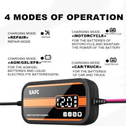 Newest 12V Car Battery Charger 2Ah-20Ah Intelligent Digital Display Lead Acid Battery Repair Charger for Car SUV Motorcycle