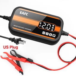 Newest 12V Car Battery Charger 2Ah-20Ah Intelligent Digital Display Lead Acid Battery Repair Charger for Car SUV Motorcycle