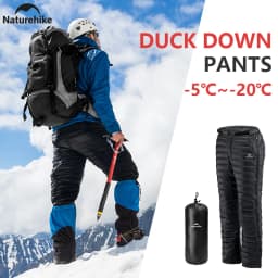 Naurehike Winter Duck Down Pants Outdoor Waterproof 20D Nylon Zips Trousers Warm Lightweight Portable Hiking Climbing Pantalones
